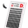 Fluffy Thick Lash Clusters Flexible Band Individual Eyelash Extension D Curl 3D Effect Faux Mink Cluster Volume Mixed Length Reusable DIY False Eyelashes Happy Heartbeat(Black A8-D 3D Effect)