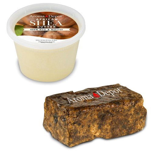 Raw African Shea Butter 1 lb / 16 oz Each Ivory/White & Black Soap BAR Grade A Pure Natural Unrefined Fresh Moisturizing, Ideal for Dry and Cracked Skin. Can be use in Body, Hair and Face