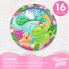 Treasures Gifted Girl Dinosaur Plates 16ct - 9 Inch Little Dinosaur Party Plates - Girl Dinosaur Party Decorations - Dinosaur Decorations for Birthday Party - Girl Dinosaur Party Supplies