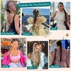 EMMOR Long Braided Ponytail Extension with Hair Straight Wrap Around Ponytail Hair Extensions with Hair Tie Soft healthy Synthetic Hair Piece for Women girls Daily(33 inch Mixed Blonde