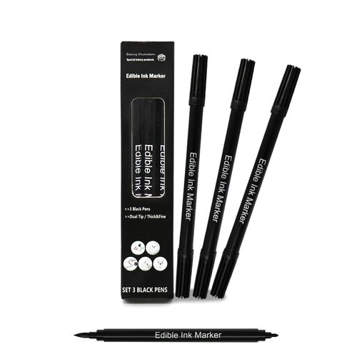 Edible Markers for Cookies Food Coloring Pens Fine and Thick Tip Food Grade Gourmet Writers for DIY Fondant Cakes Frosting Easter Eggs Baking Party Decorating Drawing Writing