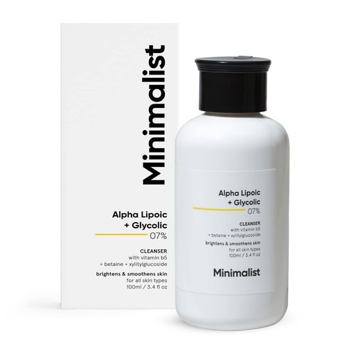 Minimalist 7% ALA &amp; AHA Face Wash for Brightening, Exfoliating, Glow &amp; Even Tone | With Vitamin B...