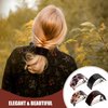 KALLORY Women's French Barrettes - 4Pcs Semi Circle Metal Hair Clips and Ponytail Holders