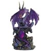 Le Elegant 7871351 Purple Dragon Standing with Sword On Rock Collectible Figurine Statue