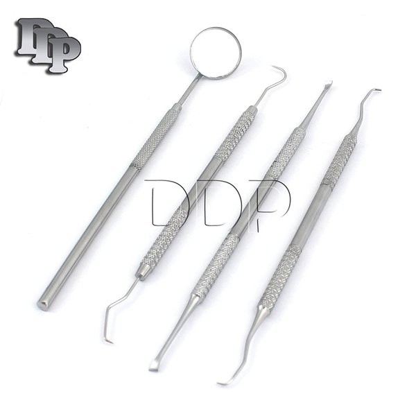 Dental Tartar Calculus Plaque Remover Tooth Scraper, Dental Mirror & Scaler Set