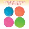 ArtCreativity Stretchy Stress Balls for Kids, Pack of 4, Stress Relief Fidget Sensory Toys for Autistic Children, Anxiety, and ADHD, Spongy Squeeze Toys Party Favors, Goodie Bag Fillers