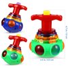 TOYANDONA 3Pcs Spinning Top Toys, LED Light Up Flashing Music Spinning Tops for Kids Gifts Birthday Party Favors Goodie Bag Fillers（Random Color