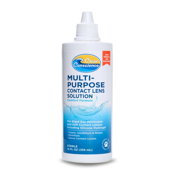 Cruelty-Free Contact Lens Solution 12oz - Multi Purpose Contact Solution & Contact Lens Cleaner - Eye Contact Solution, Sterile Isotonic Contact Lenses Solution by Clear Conscience