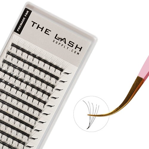 THE LASH SUPPLY 120 Fans, 5D Premade Fan Eyelash Extensions, C/D Curl, 8-15mm Length, 0.07 Thickness, 12 Lines, Volume Lash Extensions, Natural and Long-lasting Curl