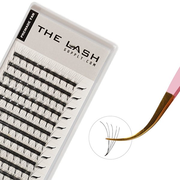 THE LASH SUPPLY 120 Fans, 5D Premade Fan Eyelash Extensions, C/D Curl, 8-15mm Length, 0.07 Thickness, 12 Lines, Volume Lash Extensions, Natural and Long-lasting Curl