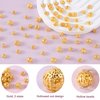 Nuorest 250pcs Round Gold Spacer Beads, Brass Spacer Beads with Hollow Out Style, Gold Beads for Bracelets Necklace Making Crafts, Small Filled Beads (6mm, 8mm)