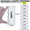 Urdar Brunnr Rug Carpet Non Slip Grippers, Reusable and Washable Double Sided Carpet Tape Pads, Strong Adhesive Grippers for Area Rugs, Keep Corners Flat, No Damaging for Floor Removable, 8Pcs