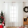 MIULEE 2 Panels Solid Color Sheer Window Curtains Elegant Window Voile Panels/Drapes/Treatment for Bedroom Living Room (54X108 Inches Ivory)