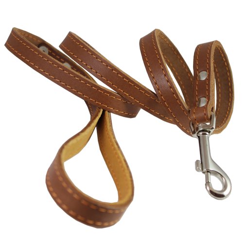 4' Genuine Leather Classic Dog Leash 5/8" Wide, Medium Dogs