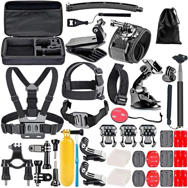 Navitech 50-in-1 Action Camera Accessories Combo Kit with EVA Case - Compatible with Surfola SF230 4K Action Camera