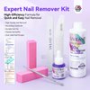 SAVILAND 100% Acetone Nail Polish Remover Kit: Ultra-Powerful Gel Remover with Cuticle Oil Rich in Castor Oil & VE for Repairing Nail, Nail File Buffer Tools for Dip Acrylic Remove Home Salon 8.45 Oz