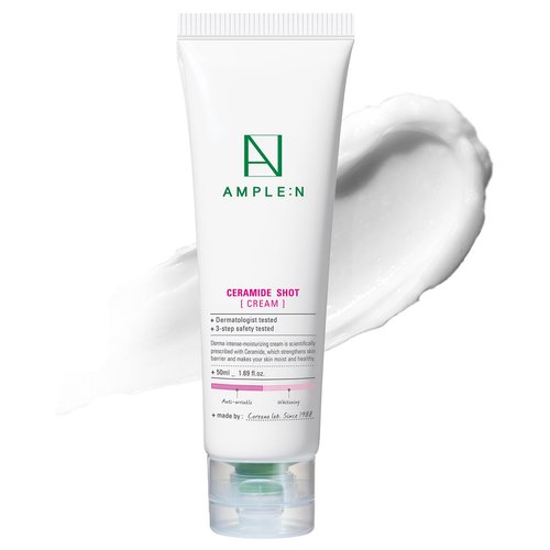 CORÉANA AMPLE:N Ceramide Shot Cream - Hydrating Moisturizer Unscented for Dry and Sensitive Skin – Strengthening Skin Barrier – Skin Repair Cream for Rough Skin,1.69 oz.