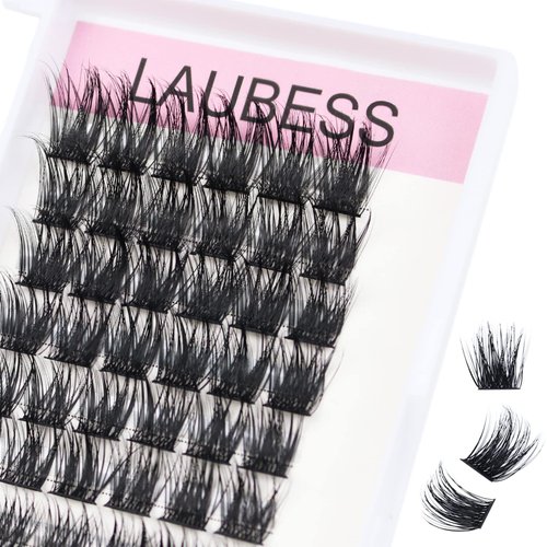 Cluster Lashes 72pcs Individual Lashes D Curl Lash Clusters Fluffy Volume Eyelash Clusters Soft DIY Lash Extension Kit Cluster Eyelash Extensions (03-0.07D, 16mm)
