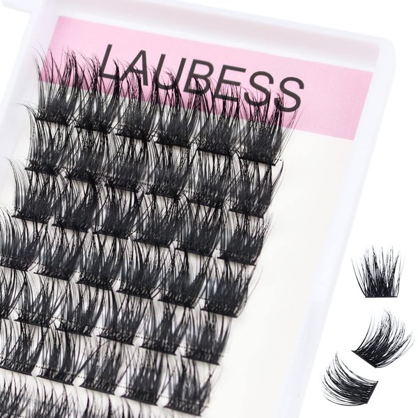 Cluster Lashes 72pcs Individual Lashes D Curl Lash Clusters Fluffy Volume Eyelash Clusters Soft DIY Lash Extension Kit Cluster Eyelash Extensions (03-0.07D, 16mm)