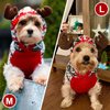 KYEESE Holiday Dog Sweater Christmas Hoodie with Leash Hole Reindeer Snowflake Red Dogs Knitwear Small Pullover Pet Sweater Christmas