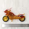 kencunay Handcrafted Aluminum Wire Motorcycle Model, Red and Yellow, Exquisite Design, Desk Decor