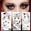 6 Sheet Halloween Spider Bat Temporary Tattoo Stickers Design Face eye Makeup Stickers Decals for Women Man Masquerade Cosplay Party Decorations