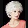 RicHyun Womens Short White Wig Natural Curly Cream White Wig Synthetic Heat Resistant Hair Replacment Wig for Daily Party Costumes