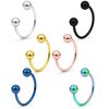 Yaalozei 20G 8mm Septum Rings Piercing Jewelry Stainless Surgical Steel Horseshoe Septum Nose Hoop Eyebrow Lip Ring Cartilage Helix Hook Rook Earrings Hoop Smiley Piercing Jewelry Men Women 20 Gauge