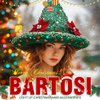 BARTOSI Christmas Hat Headband Light Up Santa Hat LED Xmas Bow Snowflake Headpiece Christmas Hair Accessories for Women (Green)