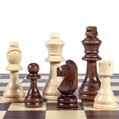 AMEROUS Wooden Chess Pieces Only, Tournament Staunton Wood Chessmen with 3.5 inches King, Chess Game Pawns for Chess Board Game, Replacement of Missing Pieces (2 Storage Bag Included)