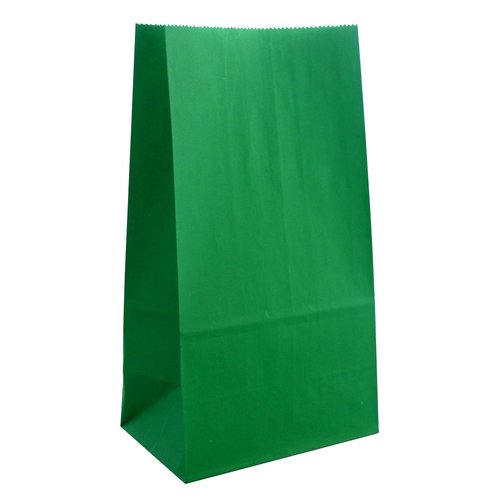 Party Favor Bag - 50 Pack Emerald Dark Green Food Grade Kraft Paper Lunch Bags for Birthday, St Patrick's Day and Christmas - 5"x3"x9"