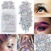 4 Sheets Euphoria Face Gems, 10g Chunky Glitter, Rhinestones Jewels Stickers Glow in The Dark-Luminous Gems Body Makeup for Music Festivals Rave Carnival Cosplay (2Luminous)