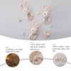 Crochet Baby Rattle, Baby Rattles 0-6 Months, Handmade Newborn Toys, Organic Wooden Baby Rattle, Animal Baby Rattle，Knitted Stuffed Animals Gifts for Baby, Bunny Rattle