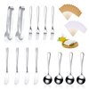 Cheese Butter Spreader Knives Set Charcuterie Accessories Stainless Steel Spreader Knives Charcuterie Boards Utensils Mini Serving Tongs Spoons and Forks for Pastry Making (Silver)