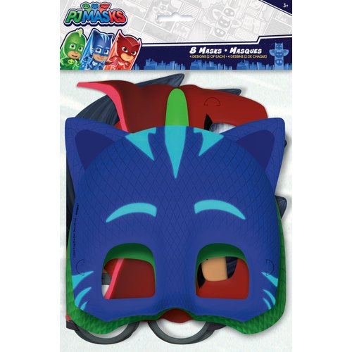 Unique Assorted Colors PJ Masks Party Masks (8 Count) - Ideal for Themed Parties & Superhero Fans