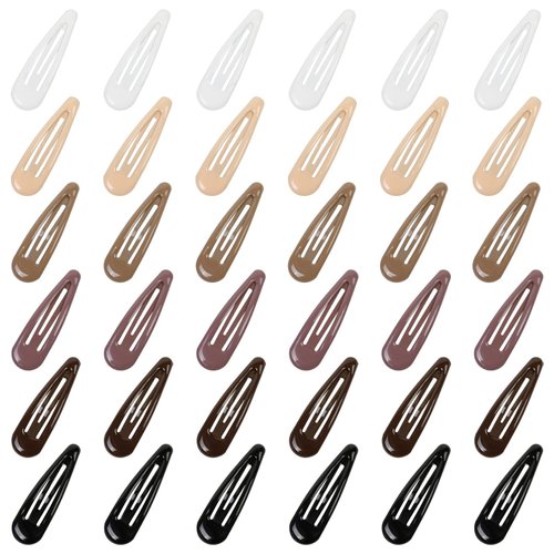 TEBIEKOY 36 PCS Metal Snap Hair Clips 1.89 Inch Water Drop Hair Barrettes Drip Coated Mixed Color Hair Clips Suitable for All Hair Types Hair Accessories for Women and Girls