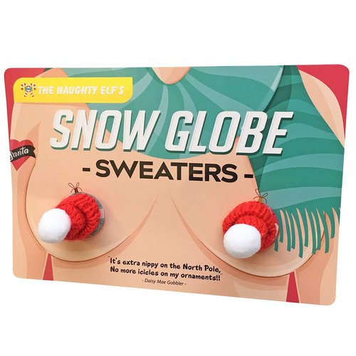 Snow Globe Sweaters Christmas Hooter Heaters Funny Holiday Gags for Women Stocking Stuffers Gag for Friends White Elephant Idea Chest Warmers Secret Santa Dirty Santa Ideas