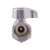 Eastman 3/8 Inch FIP x 3/8 Inch OD Compression Quarter Turn Straight Stop Valve, Brass Plumbing Fitting, Chrome, 10754LF