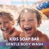 KELEBS Hypoallergenic Kids Soap Bar 3-Pack - Organic & Gentle Lavender Oil Body Wash for Children - Natural Ingredients, Fun Bath Time