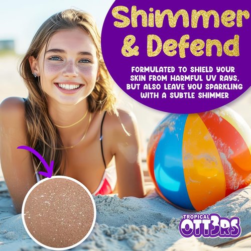 Glitter Sunscreen SPF 50 Lotion 4.5oz - Sparkle Sunscreen - Shimmer Sunscreen - Colored Sunscreen for Kids & Women - UVA/UVB Sunshine Protection + 80 Min Water Resistant - (Scented) (USA Made)