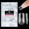 UNA GELLA Medium Square Gel Nail Tips Half Matte 312pcs Medium Square Gel x Nails Full Cover False Acrylic Nails Tips for Press On Nails DIY Art Salon Nail Extensions, 12 Sizes