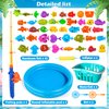 Doloowee Magnetic Fishing Game Bath Pool Toys for Toddlers 3-5,48pcs Fishing Toys Game Floating Fish Magnet Pole Rod Net Education Teaching and Learning for Kids Age 3-6 4-8