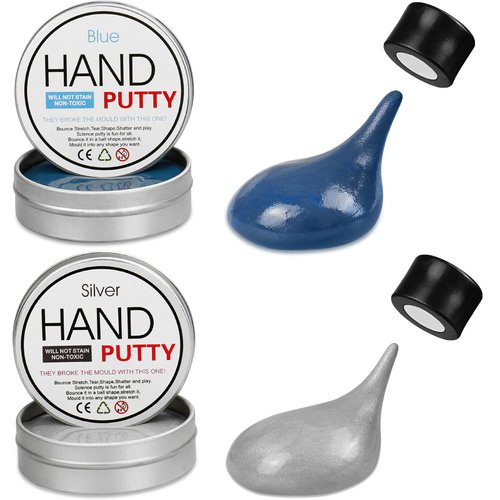 JOYPRO Magnetic Slime Putty, Magnetic Space Putty Slime with Upgraded Magnet Toys for Kids Adults, Fidget Toy Stress Reliever Puddy for Christmas Birthday Gifts Stocking Stuffers (2 Pack, Blue&Silver)