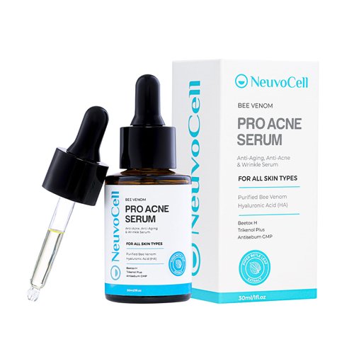 NEUVOCELL - Bee Venom Pro Acne Serum, Bee Tox Facial Serum, Anti-Aging, Acne, Wrinkle Serum, Hydrating Serum for Face Skincare, Hyaluronic Acid, Trikenol Plus, Antisebum, Face Beauty Serum, 1fl.Oz