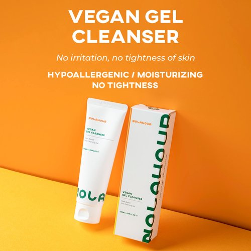 NOLAHOUR Vegan Gel Cleanser 4.06 fl. oz| Gentle Moisturizing Facial Cleanser for Oily Skin & Dry Skin | Plant-Based Face Wash for Women & Men