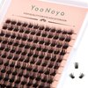 YOONOYA Lash Clusters 144 PCS 8-16mm Individual Lashes Eyelash Clusters D Curl Cluster Eyelash Extensions Natural Wispy Cluster Lashes Reusable Eyelash Extension Lasting Lash (QD-8-16mm - Mix)