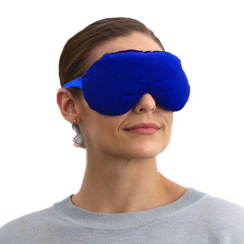 SensaCare Lavender Eye Mask - Weighted Eye Mask for Relaxation and Yoga - Cold Therapy Eye Masks for Women, Men - 1 Eye Mask Blue