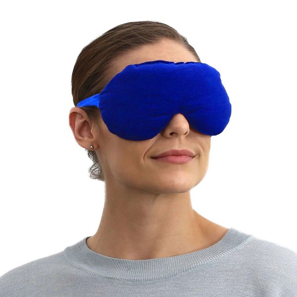 SensaCare Lavender Eye Mask - Weighted Eye Mask for Relaxation and Yoga - Cold Therapy Eye Masks for Women, Men - 1 Eye Mask Blue