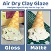 1DFAUL Air Dry Clay Glaze Kit, 2 x 100ml Gloss Matte Clay Varnish for Air Drying Clay, Air Dry Clay Varnish for Craft Pottery Water Proof, Gloss Finish, Scratch Resistant