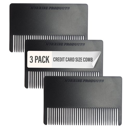 3 Pack Pocket Beard Comb for Men - Mini Hair and Mustache Styling Comb Kit | Anti-Static Wallet Comb for Men’s Beard Care, Grooming, and Detangling | Portable Small Combs for On-The-Go